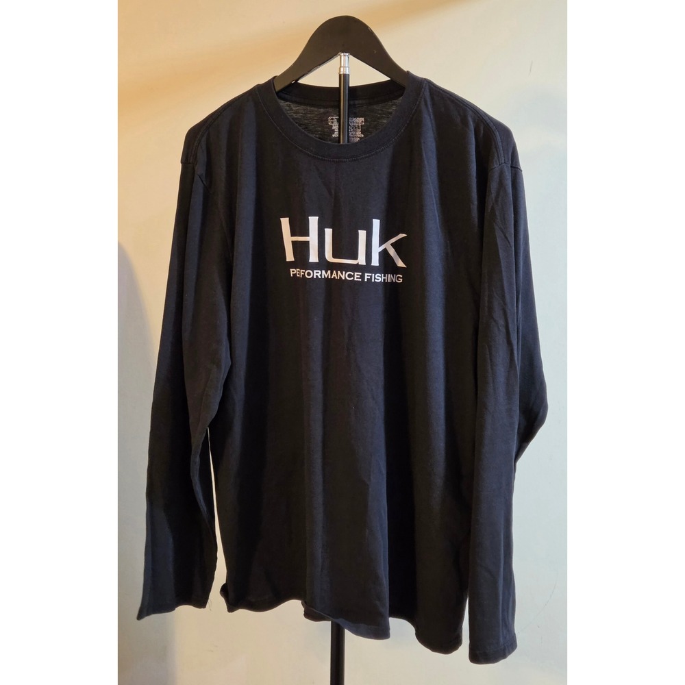 Huk Performance Fishing Long Sleeve Graphic T-Shirt Men's Size XL Black